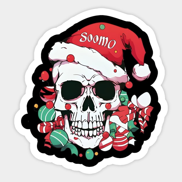 Christmas Celebration with a Skull Twist Sticker by ragil_studio